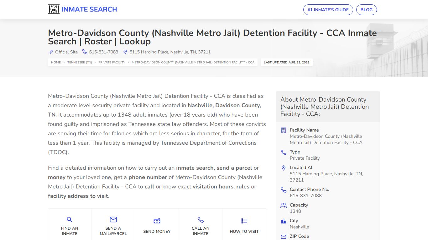 Metro-Davidson County (Nashville Metro Jail) Detention ...